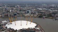 North Greenwich Arena - Aerial shot of the North Greenwich Arena (The O2)