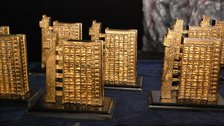 September in London 2015 - Golden Trellick awards modelled Trellick Tower by street artist Zeus September in London 2015 - Golden Trellick awards modelled Trellick Tower by street artist Zeus
