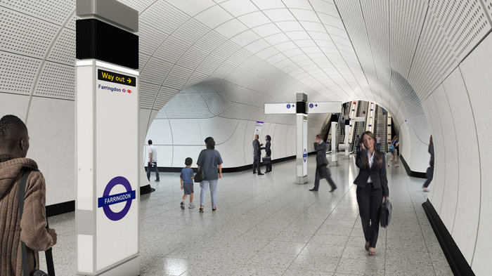 Farringdon Station - proposed platform level concourse, 2018