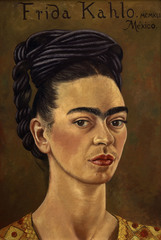 Frida Kahlo's Wardrobe - Frida Kahlo, Self-Portrait with Red and Gold Dress, 1941 © Gerardo Suter/ The Jacques and Natasha Gelman Collection of 20th Century Mexican Art and The Vergel Foundation
